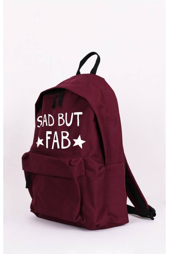 Stiilne lihtne bordoopunane seljakott "Sad But Fab"