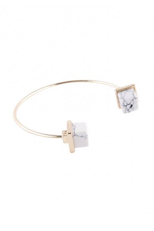KÄEVÕRU "Minimalist White Marble Cuff Bracelet"