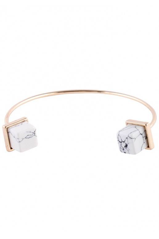 KÄEVÕRU "Minimalist White Marble Cuff Bracelet"