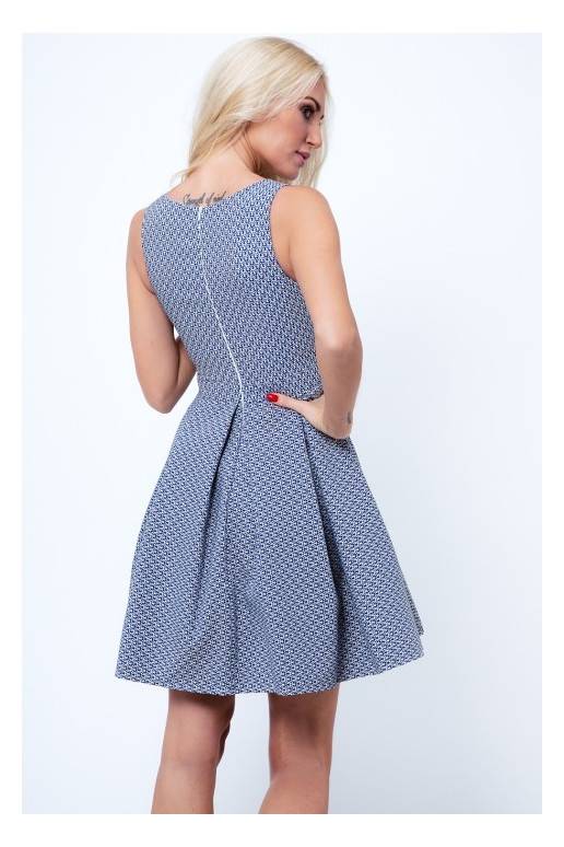 Party dress with opewnwork sleeves and neckline Party dress with opewnwork sleeves and neckline