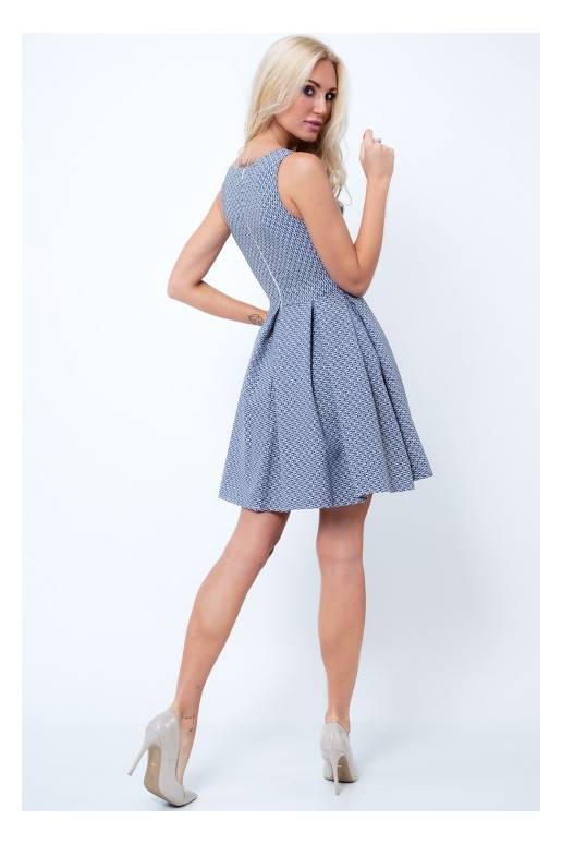 Party dress with opewnwork sleeves and neckline Party dress with opewnwork sleeves and neckline