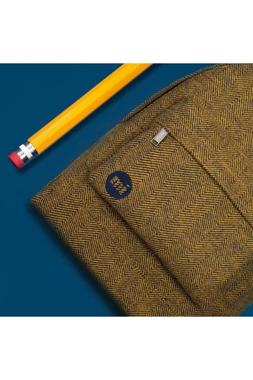 Seljakott Herringbone Pop Navy/Yellow