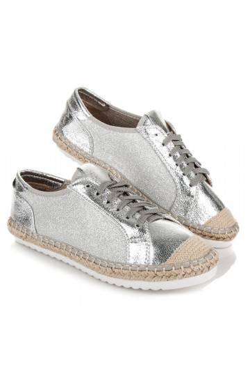 Kangast hallid ja hõbedased espadrillid HSYFA11S