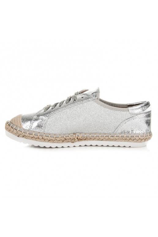 Kangast hallid ja hõbedased espadrillid HSYFA11S