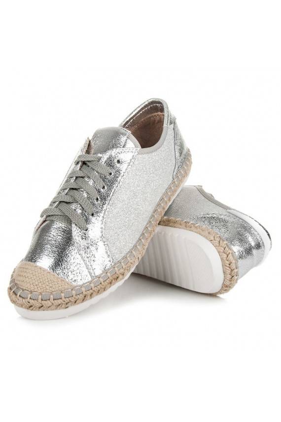 Kangast hallid ja hõbedased espadrillid HSYFA11S