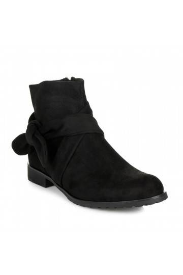 Kunstlikust sametist mustad saapad IDEAL SHOES ES8508B
