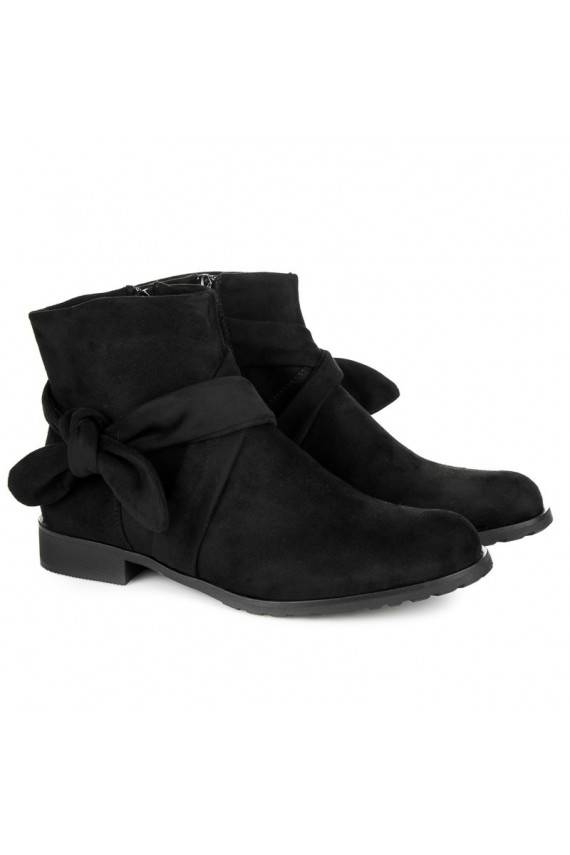 Kunstlikust sametist mustad saapad IDEAL SHOES ES8508B