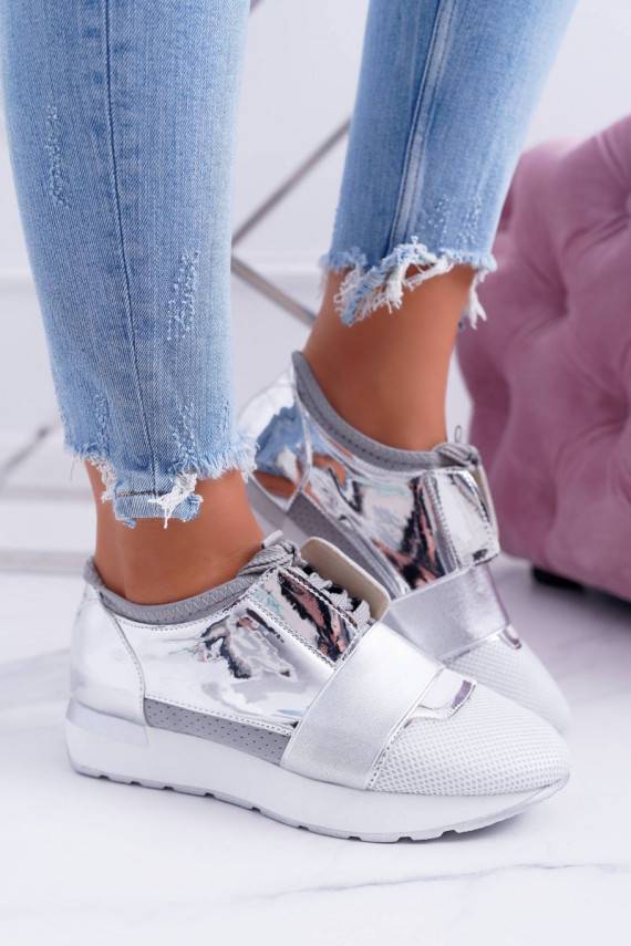 Lu Boo Naiste Hõbedat värvi Sportliku stiiliga jalanõud Madoni