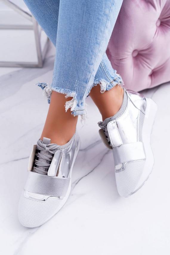 Lu Boo Naiste Hõbedat värvi Sportliku stiiliga jalanõud Madoni