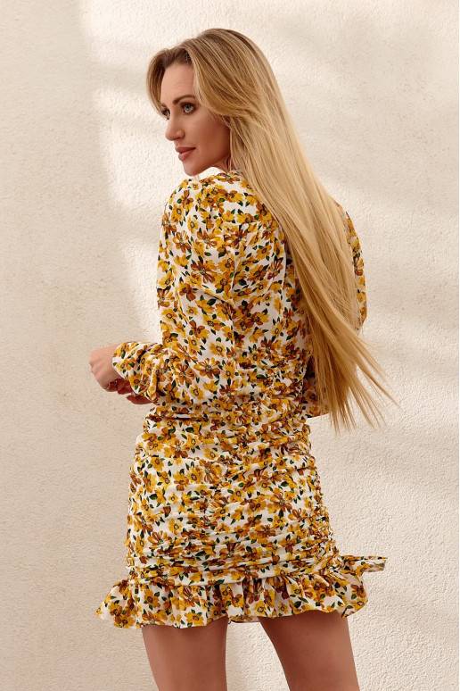 Kleit  lillemustritega kollane DD_PR3018_YELLOW