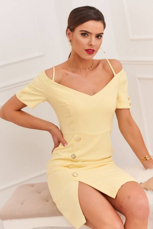 Elegantne kleit Carmen kollane 0484_LEMON