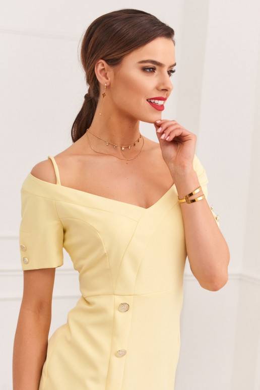 Elegantne kleit Carmen kollane 0484_LEMON Elegantne kleit Carmen kollane 0484_LEMON