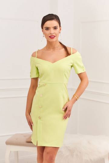 Elegantne kleit z dekoltem carmen  0484 2