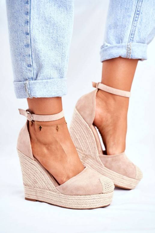 Platvormiga sandaalid Z Plecionką beeži värvi Avocado