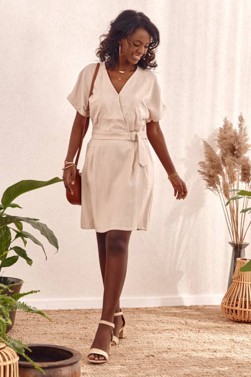 Kleit ümbriku tüüpi dekolteega beež