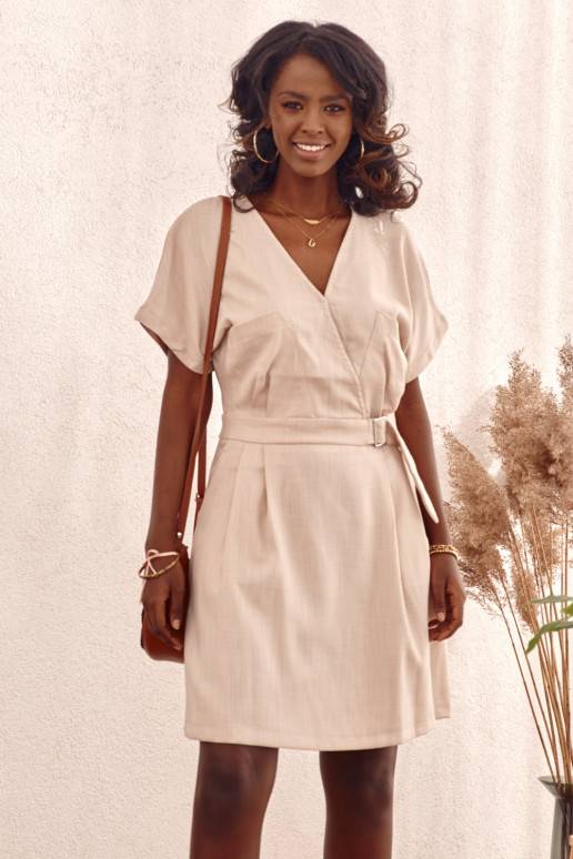 Kleit ümbriku tüüpi dekolteega beež