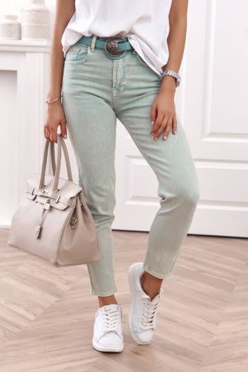 Püksid mom fit zielone 2