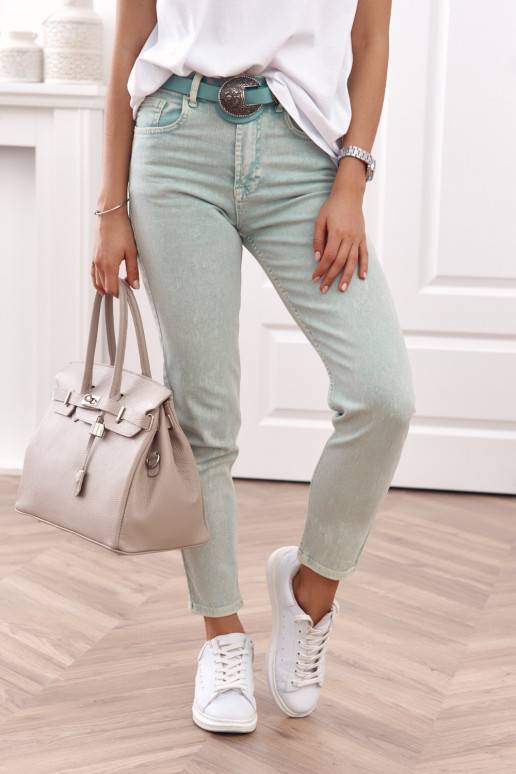 Püksid mom fit zielone