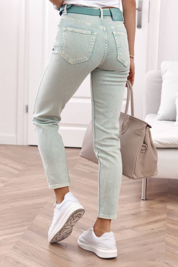 Püksid mom fit zielone