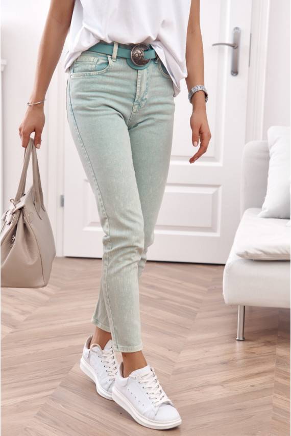 Püksid mom fit zielone