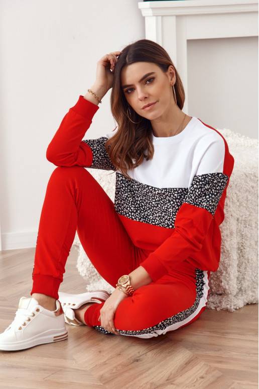 Punane loomade mustriga naiste dressipluus