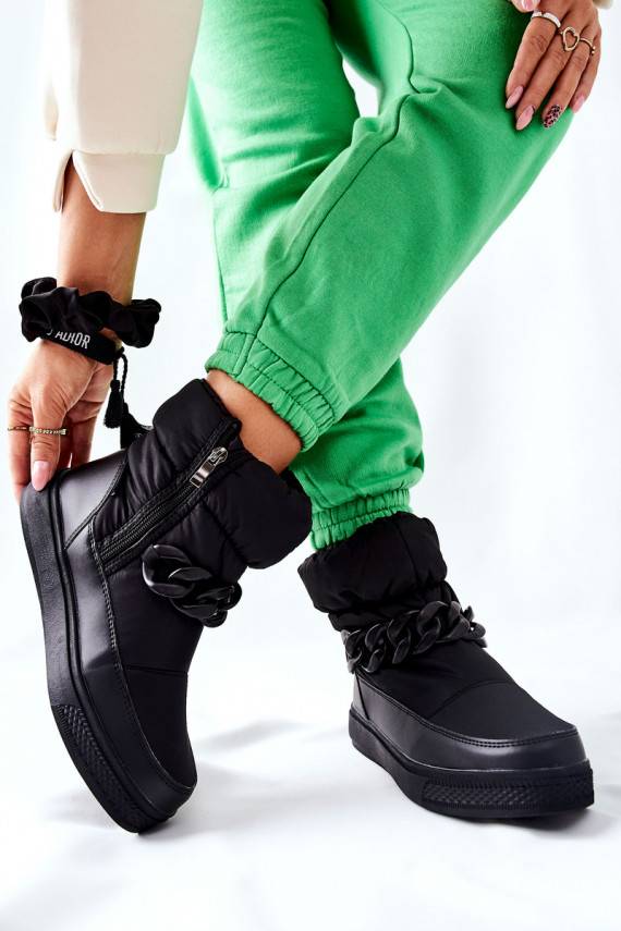 Nööpidega lumesaapad mustad Khariche