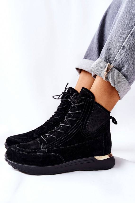 Seemisnakhsed sportliku stiiliga Sneakers tüüpi jalanõud mustad Chocci