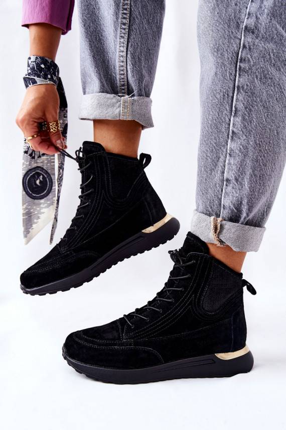 Seemisnakhsed sportliku stiiliga Sneakers tüüpi jalanõud mustad Chocci