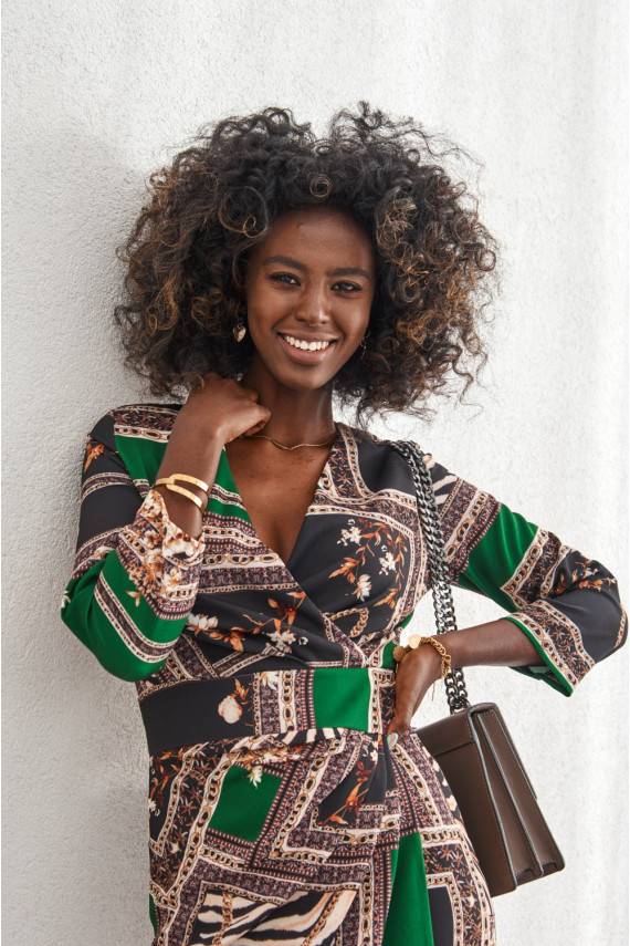 Kleit midi kirev roheline 30530