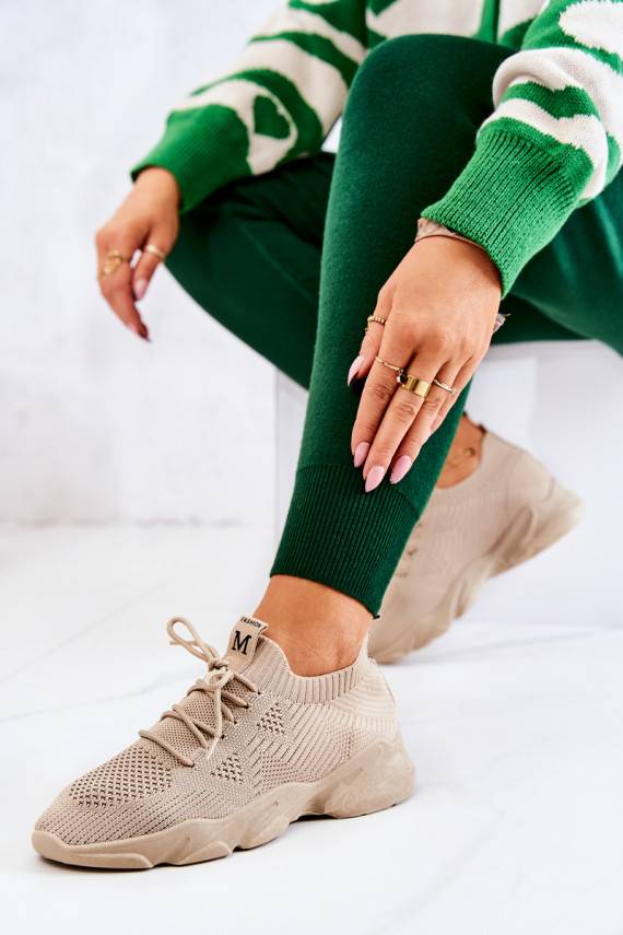 Sportliku stiiliga jalanõud Sneakers tüüpi jalanõud Riidest beeži värvi Nolene