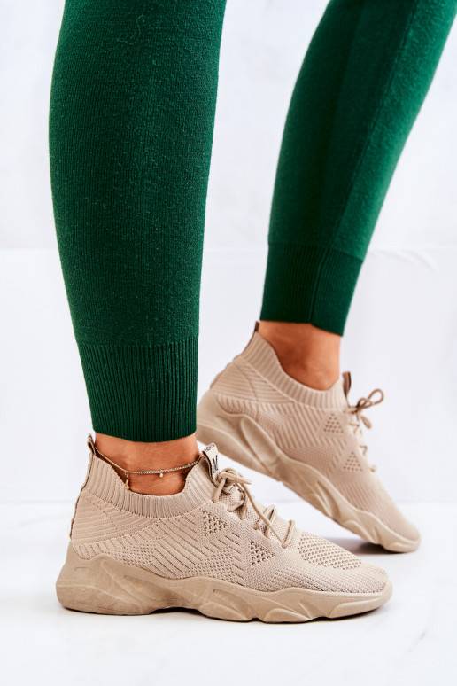 Sportliku stiiliga jalanõud Sneakers tüüpi jalanõud Riidest beeži värvi Nolene