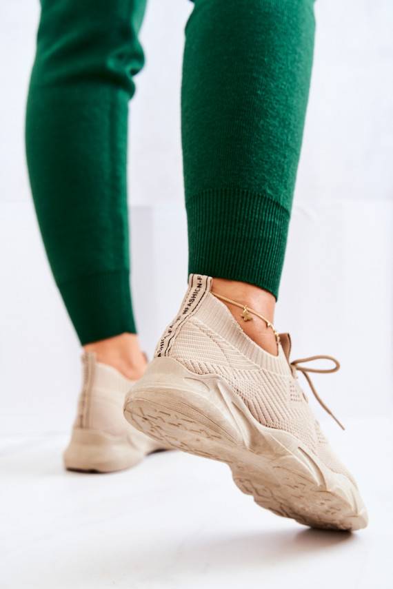 Sportliku stiiliga jalanõud Sneakers tüüpi jalanõud Riidest beeži värvi Nolene