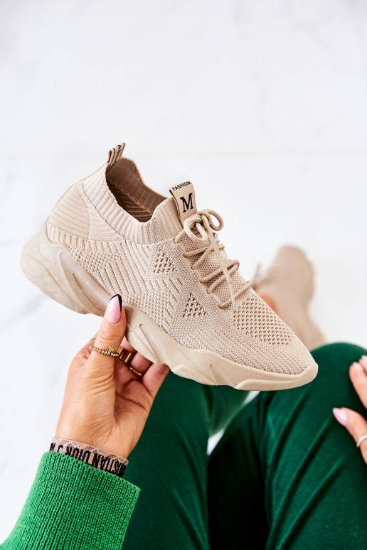 Sportliku stiiliga jalanõud Sneakers tüüpi jalanõud Riidest beeži värvi Nolene