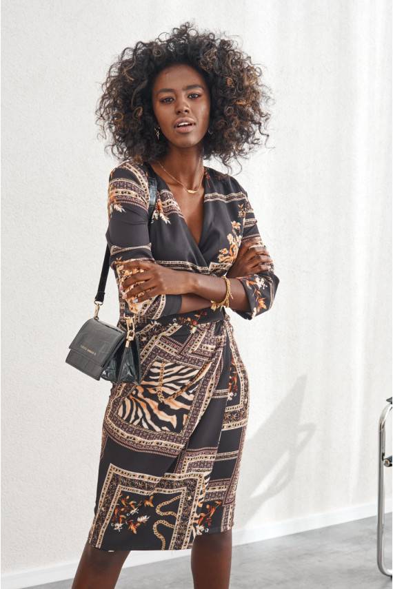 Kleit midi kirev mustas