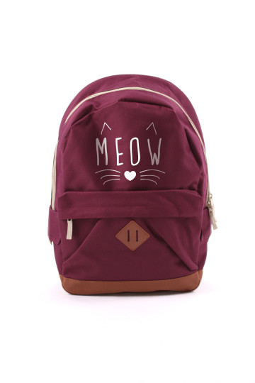 Seljakott  Retro Meow burgundi värv 2