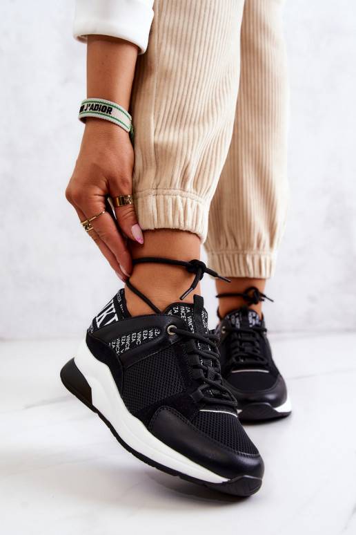 Sportliku stiiliga jalanõud Sneakers tüüpi jalanõud platvormiga mustad Lorey