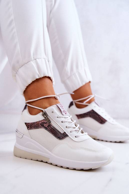   Sneakers tüüpi jalanõud platvormiga Cross Jeans JJ2R4028C valget värvi 
