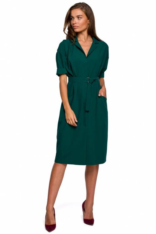 Roheline kleit koos vööga by Style