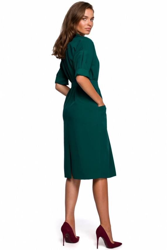 Roheline kleit koos vööga by Style