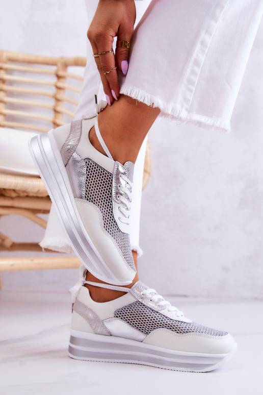  spordijalatsid Sneakers tüüpi jalanõud Valget-Hõbedat värvi Bourne
