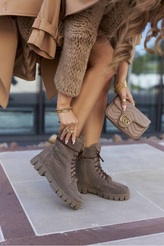     veluurist Naiste poolsaapad Nicole 2673 pruunid värvi