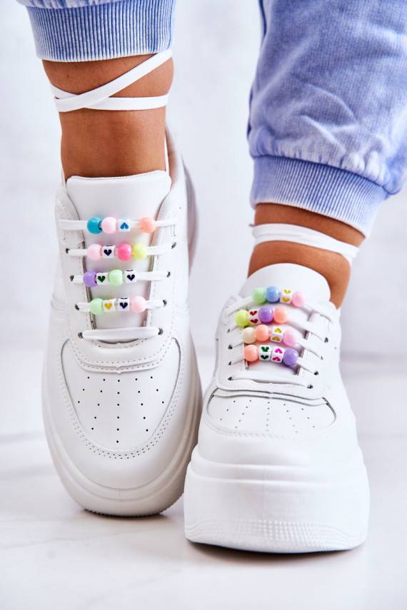   nööritavad spordijalatsid Sneakers tüüpi jalanõud valget värvi Manila