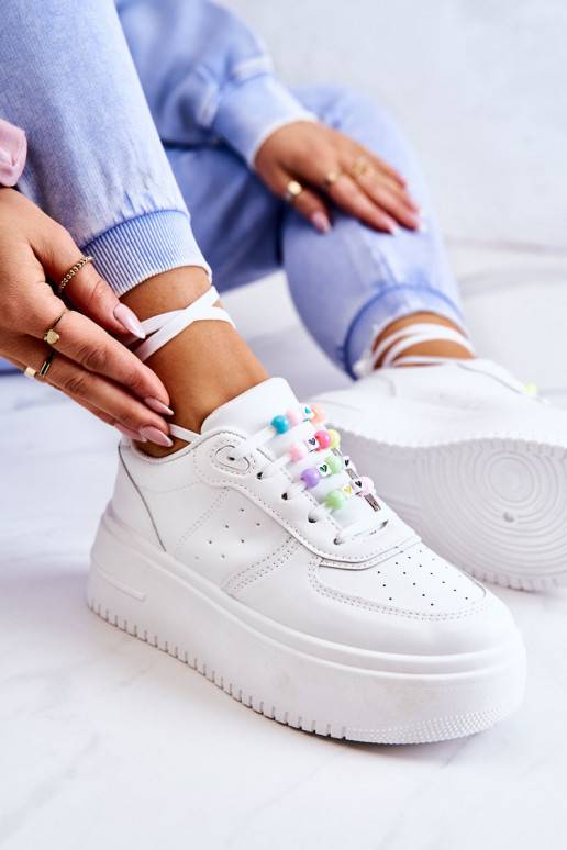   nööritavad spordijalatsid Sneakers tüüpi jalanõud valget värvi Manila