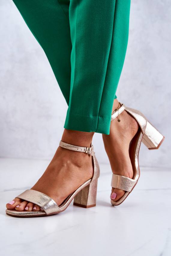   moodsad sandaalid kõrge jämeda kontsaga Kuldset värvi Lucida