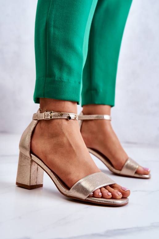   moodsad sandaalid kõrge jämeda kontsaga Kuldset värvi Lucida