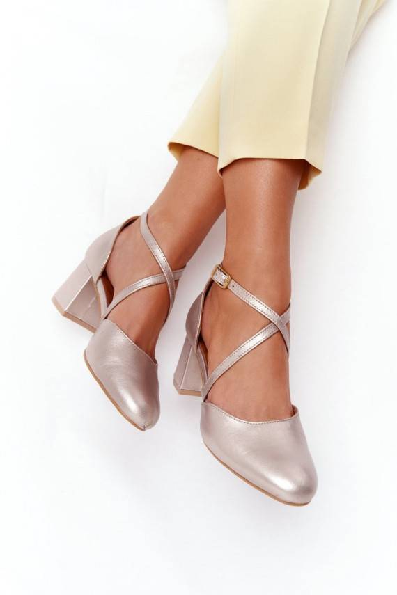 Kõrge kontsaga kingad Kuldset värvi 04070-25