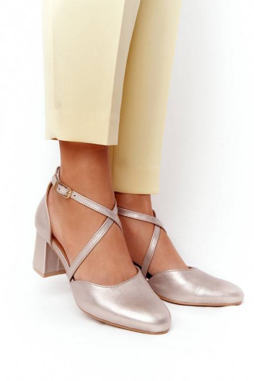 Kõrge kontsaga kingad Kuldset värvi 04070-25