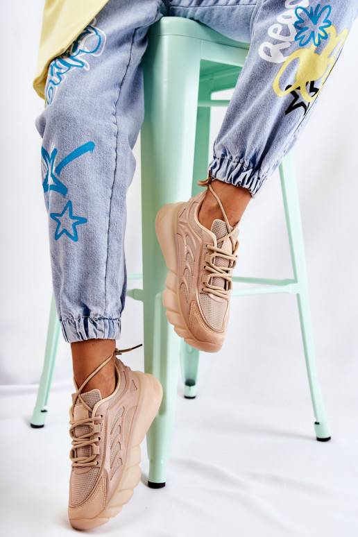 Moekad spordijalatsid Sneakers tüüpi jalanõud beeži värvi Sollero