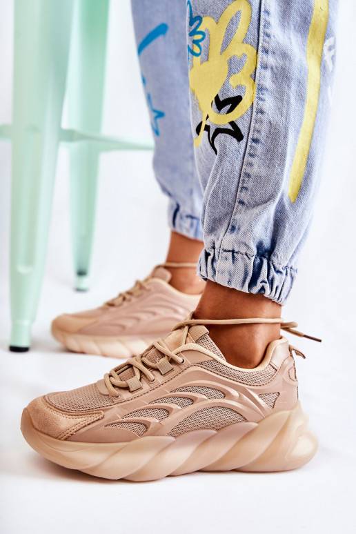 Moekad spordijalatsid Sneakers tüüpi jalanõud beeži värvi Sollero