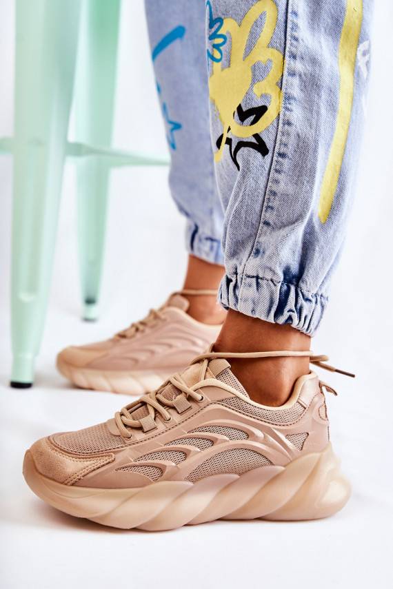 Moekad spordijalatsid Sneakers tüüpi jalanõud beeži värvi Sollero